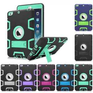Stoßfeste Hartkunststoff Gummi Abdeckung Etui Ständer für Apple iPad Mini 1/2/3 - Bild 1 von 51