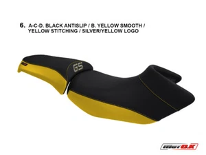 BMW R1200 GS 2004-2013 Air Cool MotoK Seat Cover Anti Slip D434/K1/6 yellow blac - Picture 1 of 1