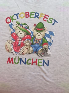 NEW! CUTE Kids T-shirt 9-11, German gray OKTOBERFEST MUNCHEN teddy-bear couple - Picture 1 of 3