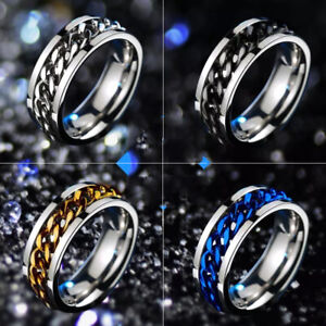 Jewelry A7X9 1pcs Alloy Rotating Blessing Ring Can Rotate Size