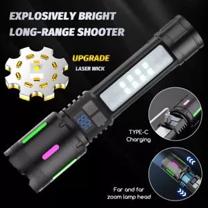 350000000 Lumen Super Bright LED Tactical Flashlight Rechargeable LED Work Light - Picture 1 of 13