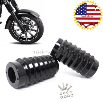 Cubierta deslizante de horquilla superior negra viva apta para Harley Touring Softail Electra Glide Foto 1 de 4
