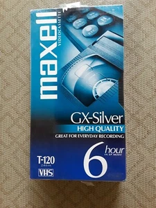 Maxell Blank VHS Videocassette GX-Silver T-120 6 horas cinta de alta calidad NUEVO! 4-8 - Imagen 1 de 3