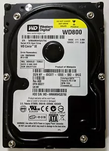 Western Digital 80GB - WD800JD-75MSA1 - 7200 RPM 8 MB SATA Desktop Hard Drive - Picture 1 of 2