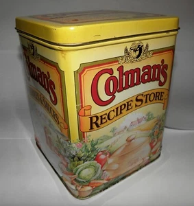 COLMANS ~ REZEPTSPEICHER ~ KLAPPDECKEL ~ DEKO. DOSE~GUTER ZUSTAND~13x 13 x 17 cm hoch - Bild 1 von 4