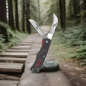 Clauss Stainless Steel 7" Dual-Blade Locking Knife Set Hawkbill & Straight Blade - Picture 1 of 1