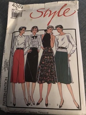 VINTAGE 1980 No 4309  inverted pleat waistband skirt UNUSED SEWING PATTERN SizeR - Image 1 of 2