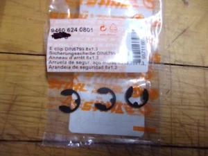 3 Pack  Stihl OEM E-Clip's 8X1.3 (3) 9460-624-0801 026 029 066 018 024 #GM-X1A - Picture 1 of 4