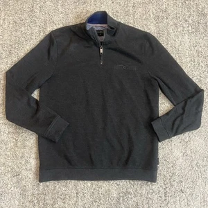 Suéter Ted Baker Para Hombres Gris Talla 4 Draco 1/4 Cremallera Cuello Embudo Pullover - Imagen 1 de 10
