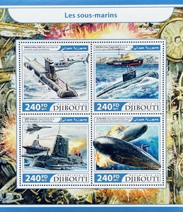 DJIBOUTI SUBMARINES STAMPS SHEET MNH 2017 WATERCRAFT SUBMARINE SHIP AIRPLANE - Picture 1 of 1