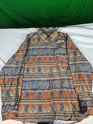 Cabela's Deerskin Soft Chamois Shirt Aztec SW Long Sleeve Button Down 2XL - Image 1 of 4