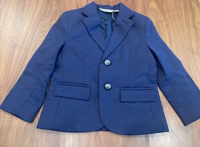 Janie and Jack Azul Marino Lino Ocasión Especial Traje Chaqueta Talla 3 Niños Usado en Excelente Condición ✨ Foto 1 de 4