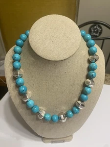 Collar grueso de 20" de plata de ley con piedras azules grandes de Paola Valentini - Imagen 1 de 4