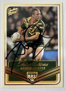 AUSTRALIAN KANGAROOS DARREN LOCKYER SIGNED 2005 SELECT TRI NATIONS TRADING CARD - Picture 1 of 2