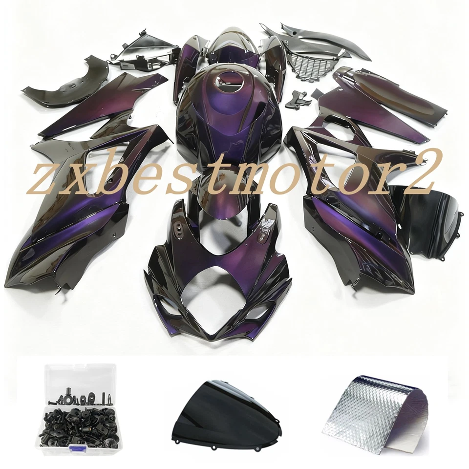 Kit de carenado camaleón con pernos para Suzuki GSXR1000 2007 2008 K7 carrocería dorada púrpura Foto 1 de 4