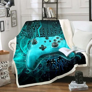 Gamer Fleece Blanket for Couch Sofa Video Games Throw Blanket for Boys Girls ... - Picture 1 of 4