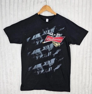 Budweiser Pre-Shrunk 100% Combed Ringspun Cotton Black Graphic T-Shirt Medium - Picture 1 of 5
