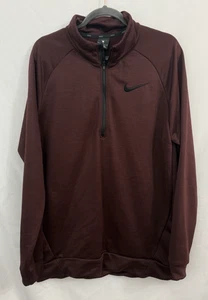 Nike Dri-FIT Pullover Mens L Maroon 1/4 Zip Athletic Running Sweater - Picture 1 of 8