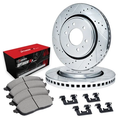 For AM General Hummer 96-01 Drilled & Slotted Rear Brake Kit w Optimum Pads Foto 1 de 3