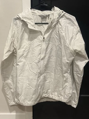 Athleta 白色轻便连帽风衣夹克,尺寸 M — 第 1/3 张图片