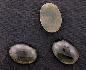 ONE 18.5mm x 13.5mm Oval Doublet Pyrite Green Quartz Cab Cabochon Gemstone 5981  - Picture 1 of 1