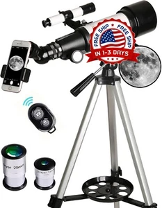 Telescopio para Principiantes y Ninos Telescopios Refractor Astronomico Portatil - Picture 1 of 8