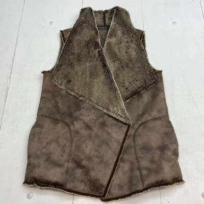 VELVET Graham & Spencer Kitty 无袖人造麂皮绒夏尔巴背心女式 M 码 — 第 1/4 张图片