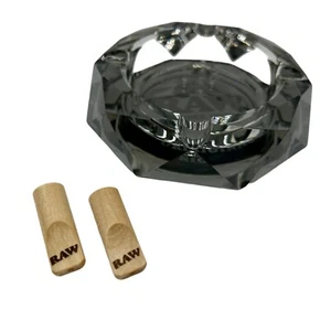 Raw Crystal AshTray - 'The Dark Side' - Solid Glass - Add Custom RAW OrganitipS? - Picture 1 of 2