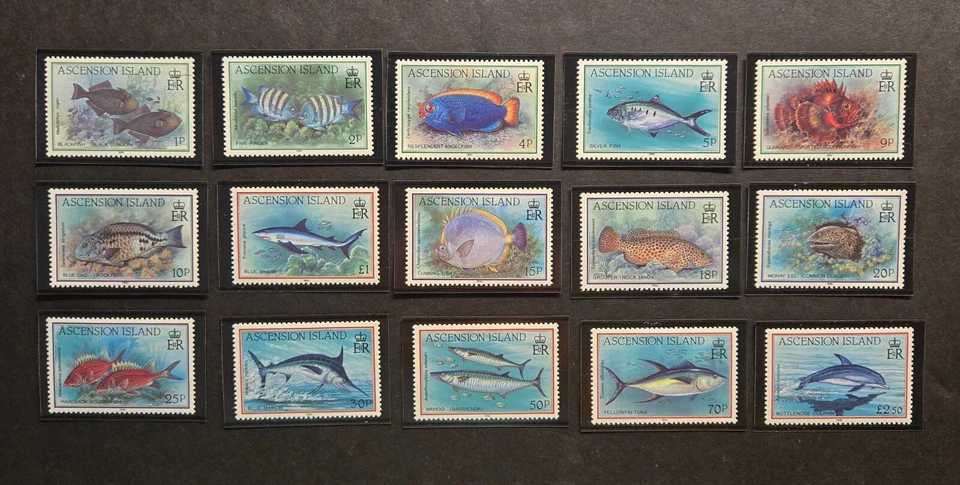 Ascension Islands Scott # 516-530 MNH conjunto en soportes Showguard, lote # AI4897 Foto 1 de 1