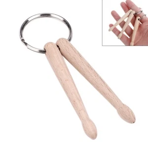 Mini Drum Sticks Keychain 2 Wood Miniature Drumstick Key Ring Gifts for Drummer - Picture 1 of 5