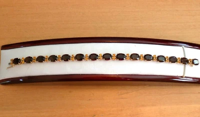 Pulsera tenis citrino cuarzo ahumado 14k (topacio ahumado) 15,2 gramos Foto 1 de 4