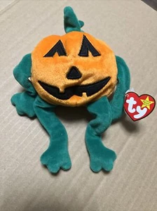 Ty Beanie Baby Pumpkin 8in Beanbag Plush 1998 Halloween W/tag - Picture 1 of 5