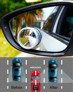 Verstellbarer flacher BLINDFLECK konvexer SPIEGEL Fahren SELBSTKLEBEND Auto Van Fahrrad 2 Stück - Bild 1 von 1