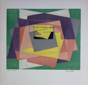Jacques Villon lithographie signée art abstrait cubisme art 1961 abstraction art - Imagen 1 de 1