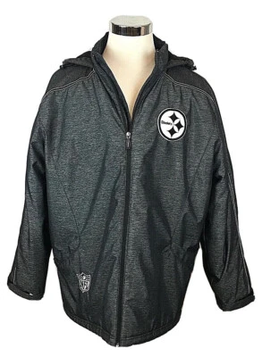 Chaqueta Abrigo Grande Reebok Para Hombre Gris Cremallera Completa Atlético Forrado de Vellón ACEROS NFL Foto 1 de 4