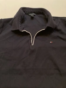 NWOT Tommy Hilfiger Navy Cotton Slit Neck Polo XL - Picture 1 of 3