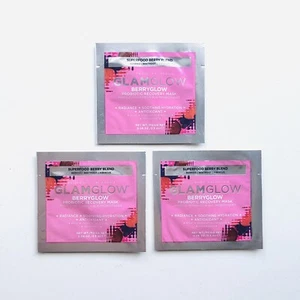 7.5ml GlamGlow BerryGlow Probiotic Recovery Mask Sample 2.5ml x 3pc - Picture 1 of 2