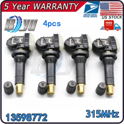 TPMS NEW 13598772 Tire Pressure Monitoring Sensor 4PCS For GMC Buick GM GM Chevy - Image 1 of 4