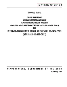 668 p. TM 11-5820-401-34P-2-1 RECEIVER-TRANSMITTER RADIO RT-246/VRC Manual on CD - Picture 1 of 12