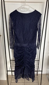 New Reiss Lace UK 10 Dress Midnight Navy Blue Size RRP £169 Party Formal Wedding - Picture 1 of 11