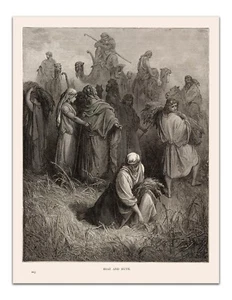 Gustave Dore BOAZ AND RUTH (1891) Antique Vintage Illustration 22x17" Art Print - Picture 1 of 3