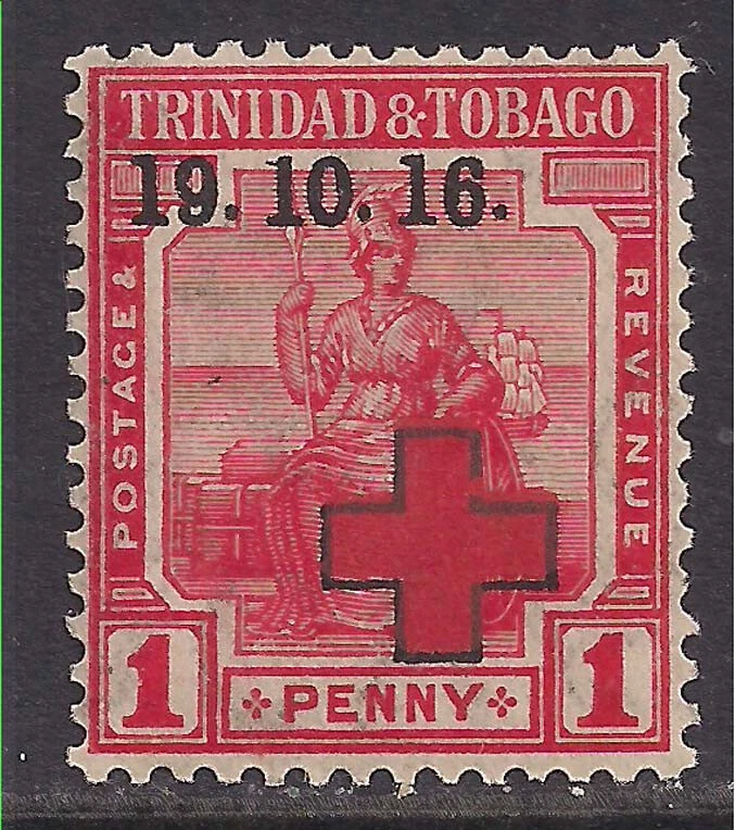 Trinidad & Tobago 1917 KGV 1d Scarlet Red Cross Ovpt Umm SG 175 ( E610 ) - Изображение 1 из 1