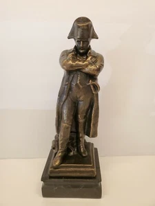 Statue Skulptur Napoleon französischer Stil Bronze Patina auf Marmor Emile Guilemin - Bild 1 von 9