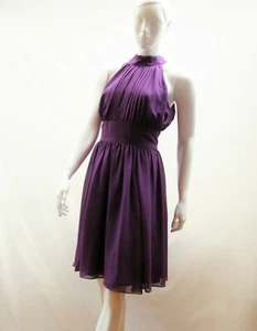 EX CHAINSTORE VESTIDO DE FIESTA/CÓCTEL DE GASA PÚRPURA Busto 36 pulgadas - Imagen 1 de 6