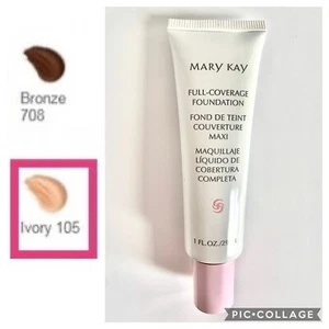 Mary Kay Full Coverage Foundation IVORY 105 PINK CAP Normal to Dry Skin - NEW - Picture 1 of 7