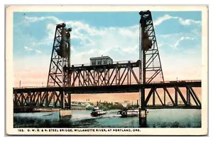 O.W.R.&N. Steel Bridge, Willamette River, At Portland, Oregon - Picture 1 of 2