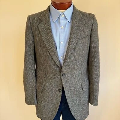 GUCCI Vintage 50's Wool Tweed Blazer Two Button Gray Blue Multicolor - Image 1 of 4