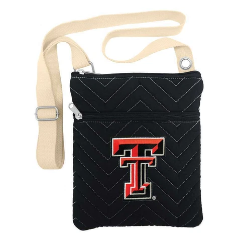 NEW! TEXAS TECH RED RAIDERS CHEVRON STITCH CROSS BODY PURSE BAG LICENSED Cover