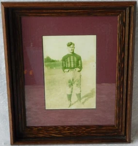 Antique 1900's College Men's Football Player Uniform Cabinet Framed Photo - Picture 1 of 6