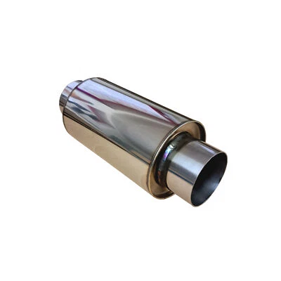 Universal Auspuff Schalldämpfer 76 Edelstahl 115 x 200 rund Abgas Topf - Bild 1 von 3